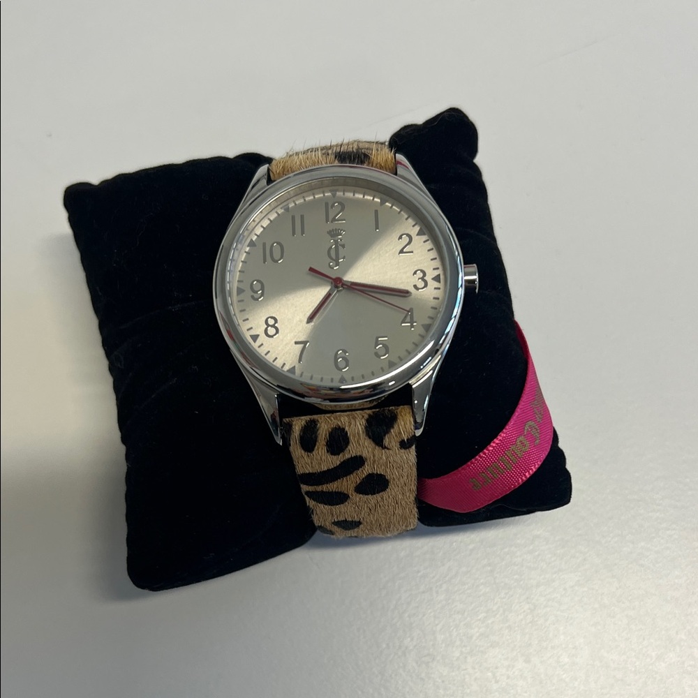 Juicy Couture Leopard Print Watch with Silver Dial
